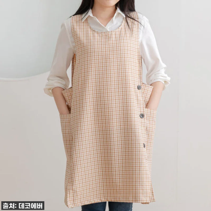 데코에버 찰랑 로맨틱체크 앞치마 찐후 관련 이미지 3