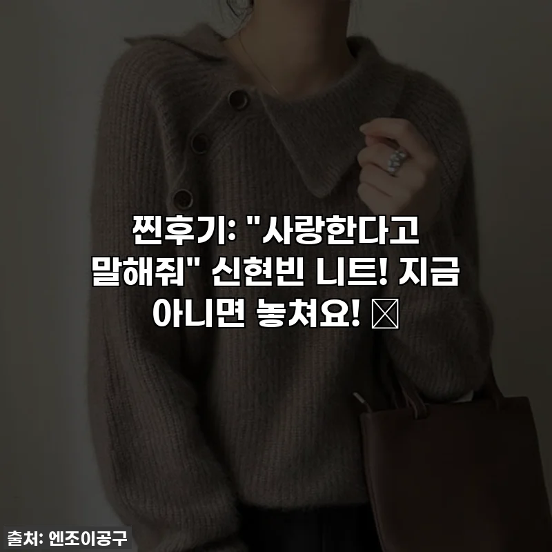 찐후기: "사랑한다고 말해줘" 신현빈 니트! 지금 아니면 놓쳐요! 🤫