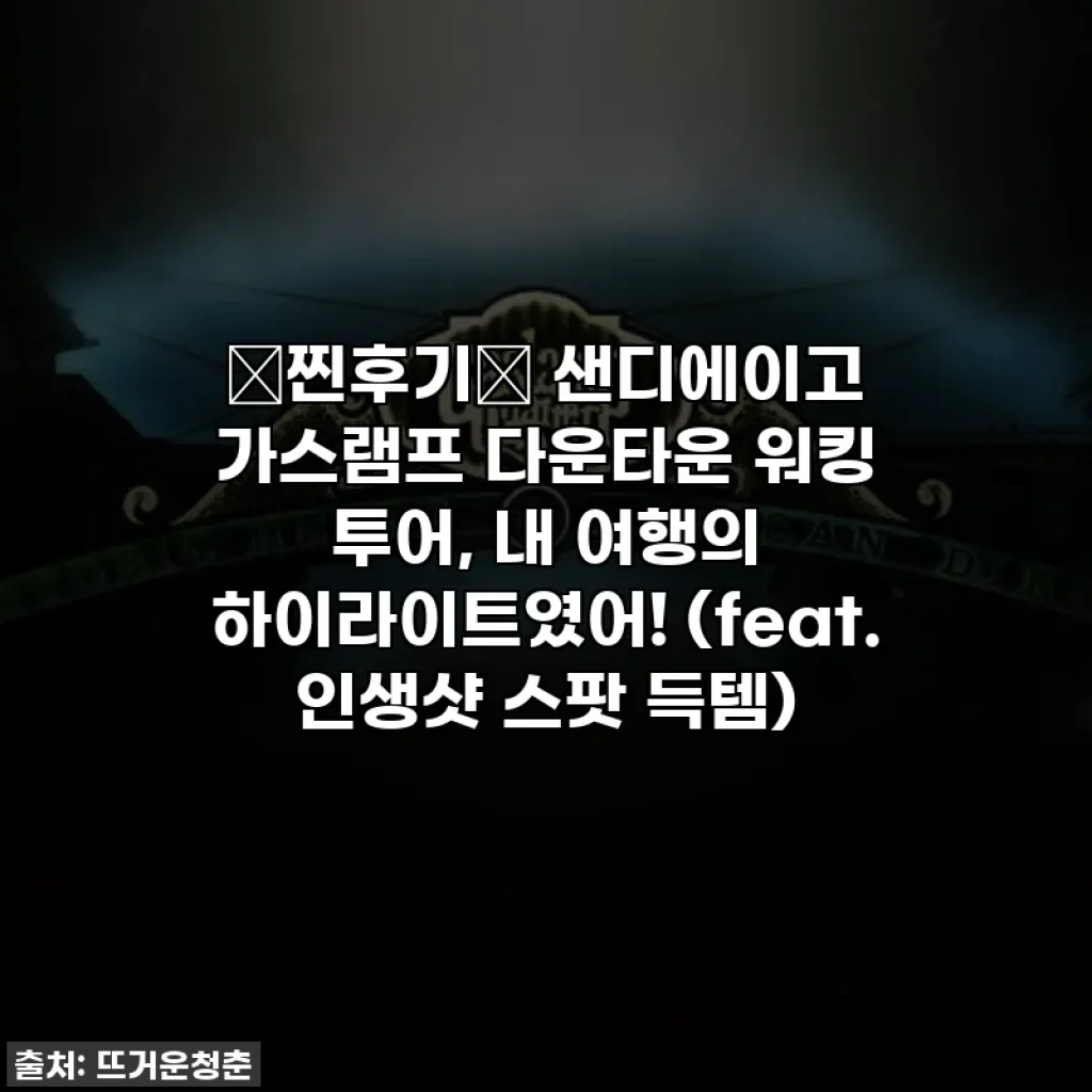 ✨찐후기✨ 샌디에이고 가스램프 다운타운 워킹 투어, 내 여행의 하이라이트였어! (feat. 인생샷 스팟 득템)