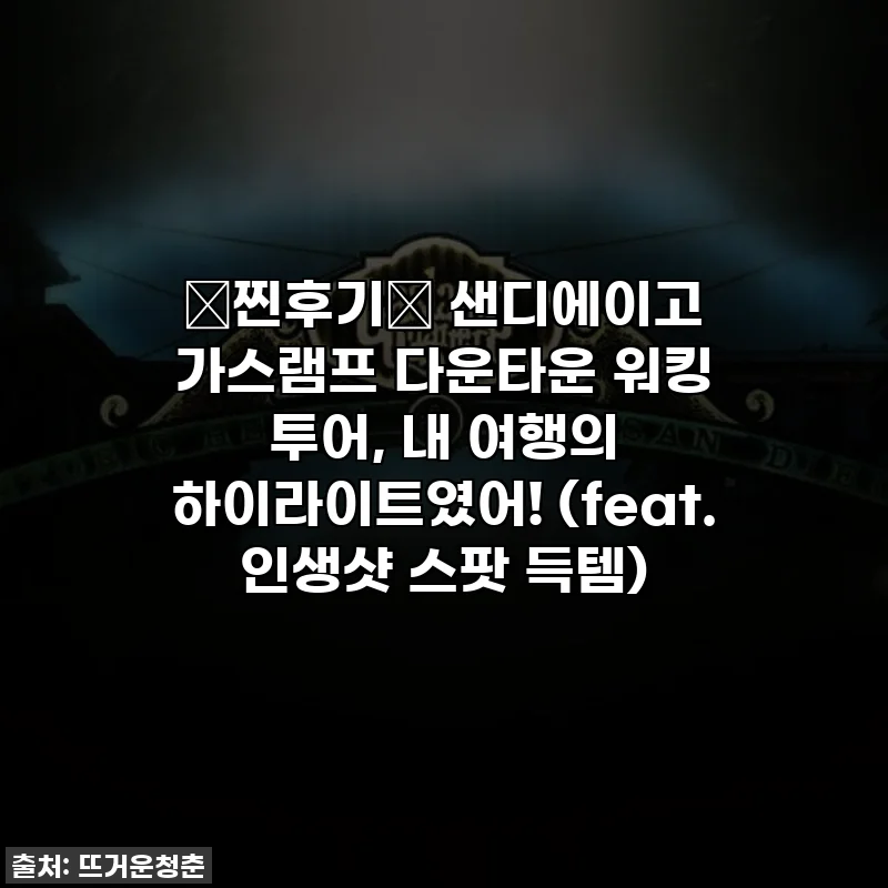 ✨찐후기✨ 샌디에이고 가스램프 다운타운 워킹 투어, 내 여행의 하이라이트였어! (feat. 인생샷 스팟 득템)