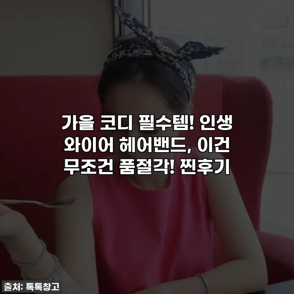 가을 코디 필수템! 인생 와이어 헤어밴드, 이건 무조건 품절각! 찐후기