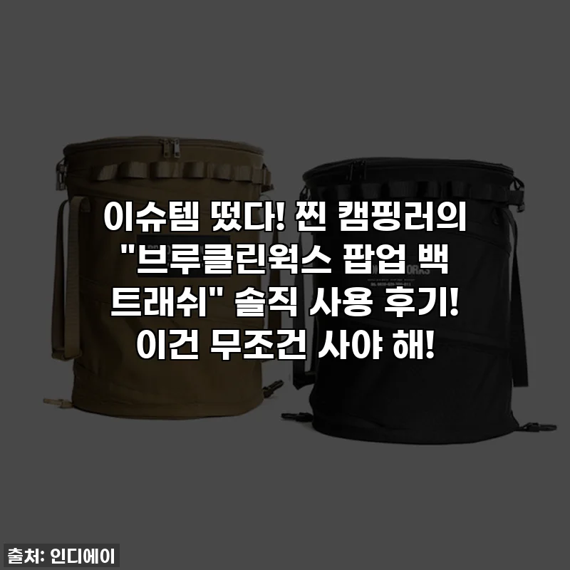 이슈템 떴다! 찐 캠핑러의 "브루클린웍스 팝업 백 트래쉬" 솔직 사용 후기! 이건 무조건 사야 해!