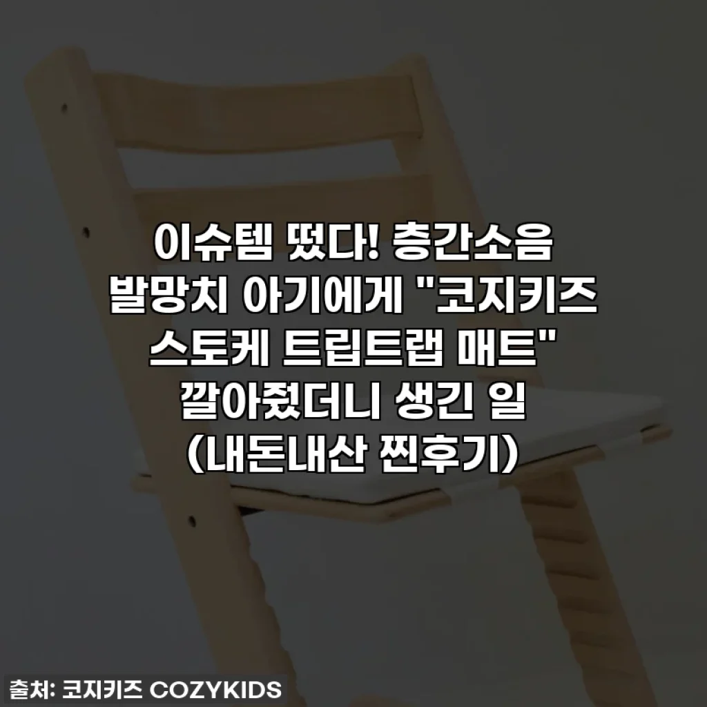 이슈템 떴다! 층간소음 발망치 아기에게 "코지키즈 스토케 트립트랩 매트" 깔아줬더니 생긴 일 (내돈내산 찐후기)