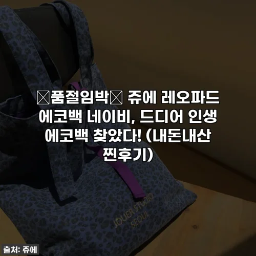 Home 59 🚨품절임박🚨 쥬에 레오파드 에코백 네이비, 드디어 인생 에코백 찾았다! (내돈내산 찐후기)