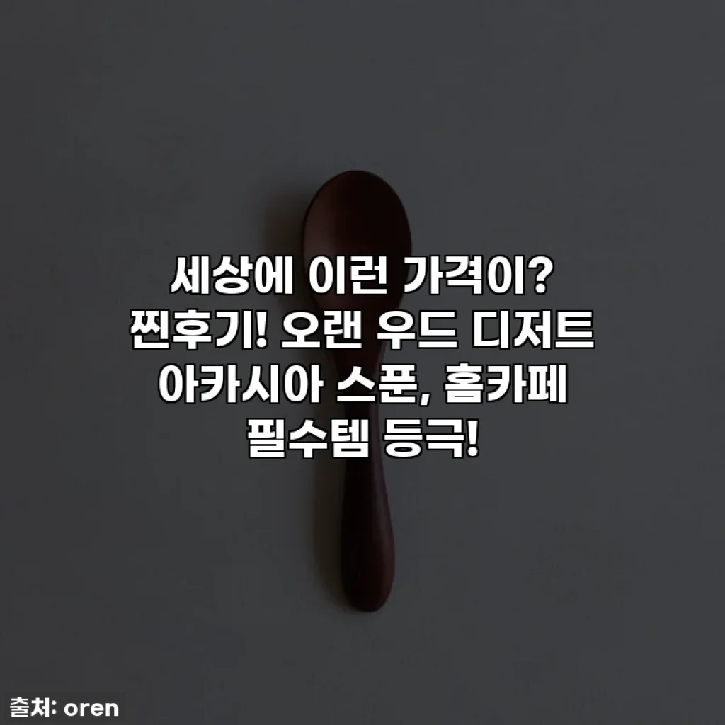 세상에 이런 가격이? 찐후기! 오랜 우드 디저트 아카시아 스푼, 홈카페 필수템 등극!