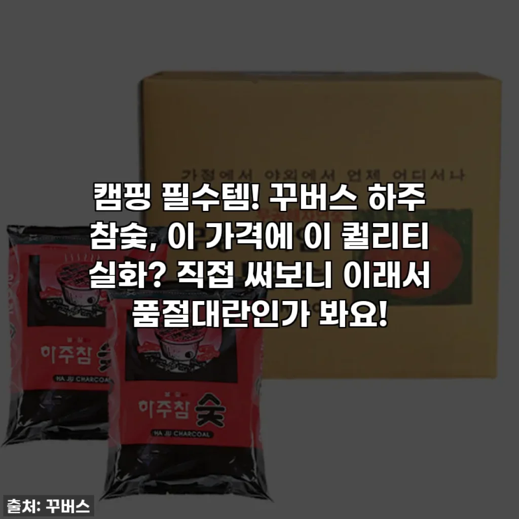 캠핑 필수템! 꾸버스 하주 참숯, 이 가격에 이 퀄리티 실화? 직접 써보니 이래서 품절대란인가 봐요!