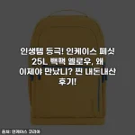 인생템 등극! 인케이스 페싯 25L 백팩 옐로우, 왜 이제야 만났니? 찐 내돈내산 후기!