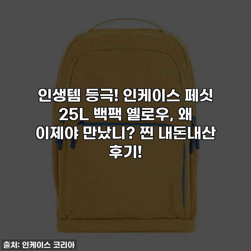 인생템 등극! 인케이스 페싯 25L 백팩 옐로우, 왜 이제야 만났니? 찐 내돈내산 후기!