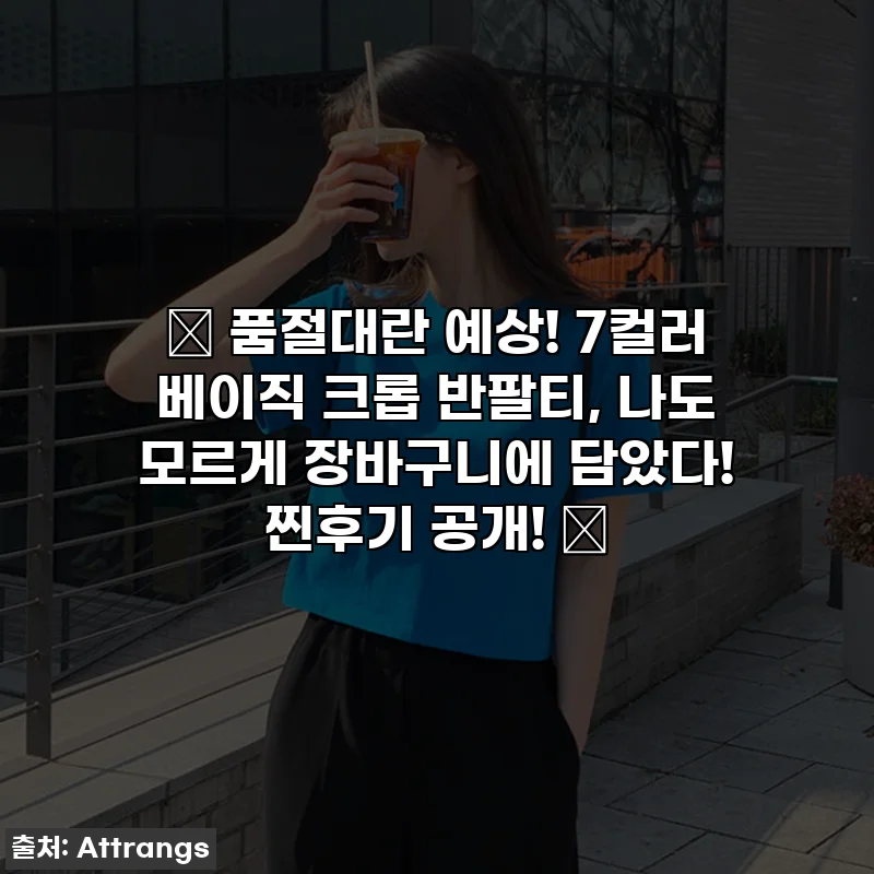 ✨ 품절대란 예상! 7컬러 베이직 크롭 반팔티, 나도 모르게 장바구니에 담았다! 찐후기 공개! ✨