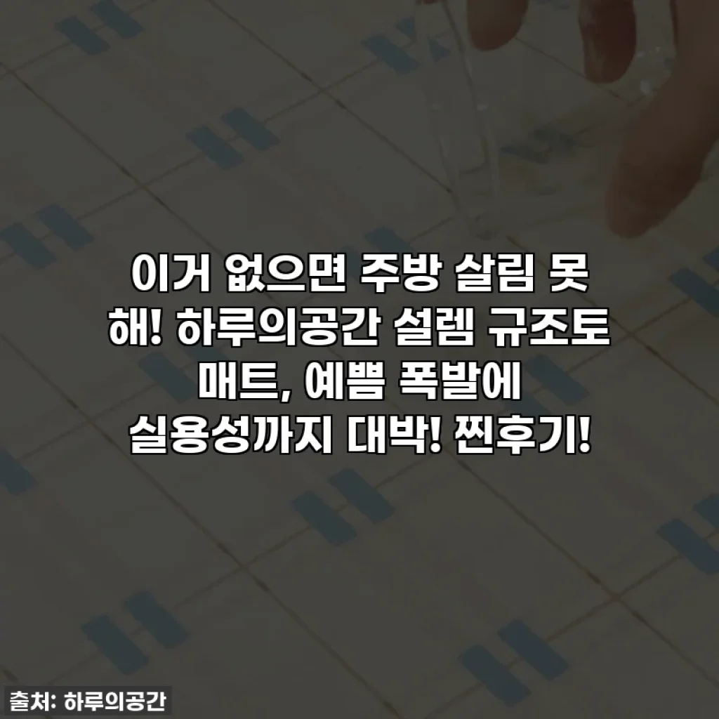 이거 없으면 주방 살림 못 해! 하루의공간 설렘 규조토 매트, 예쁨 폭발에 실용성까지 대박! 찐후기!