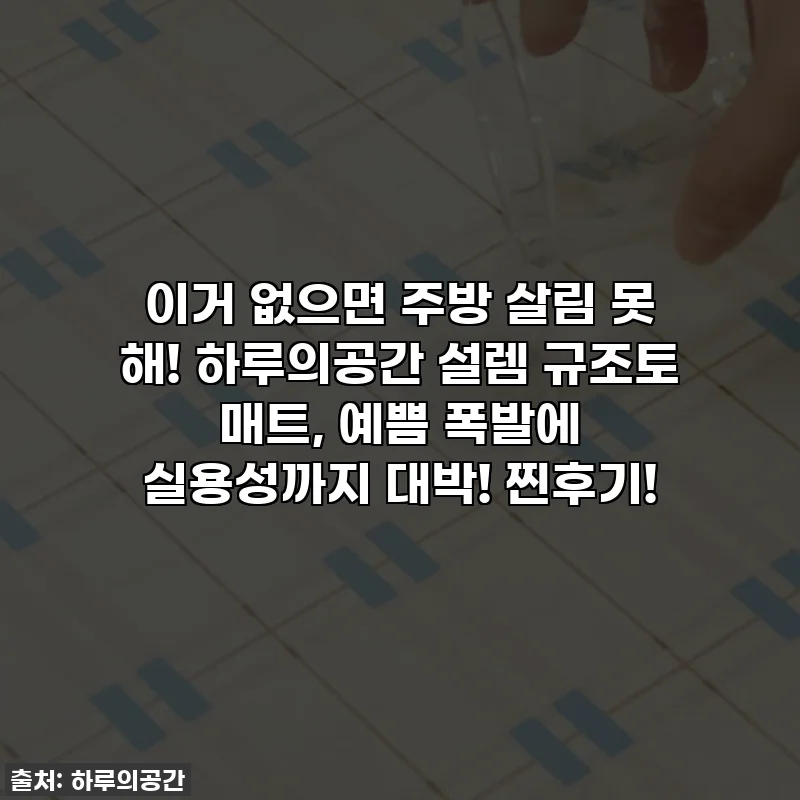 이거 없으면 주방 살림 못 해! 하루의공간 설렘 규조토 매트, 예쁨 폭발에 실용성까지 대박! 찐후기!