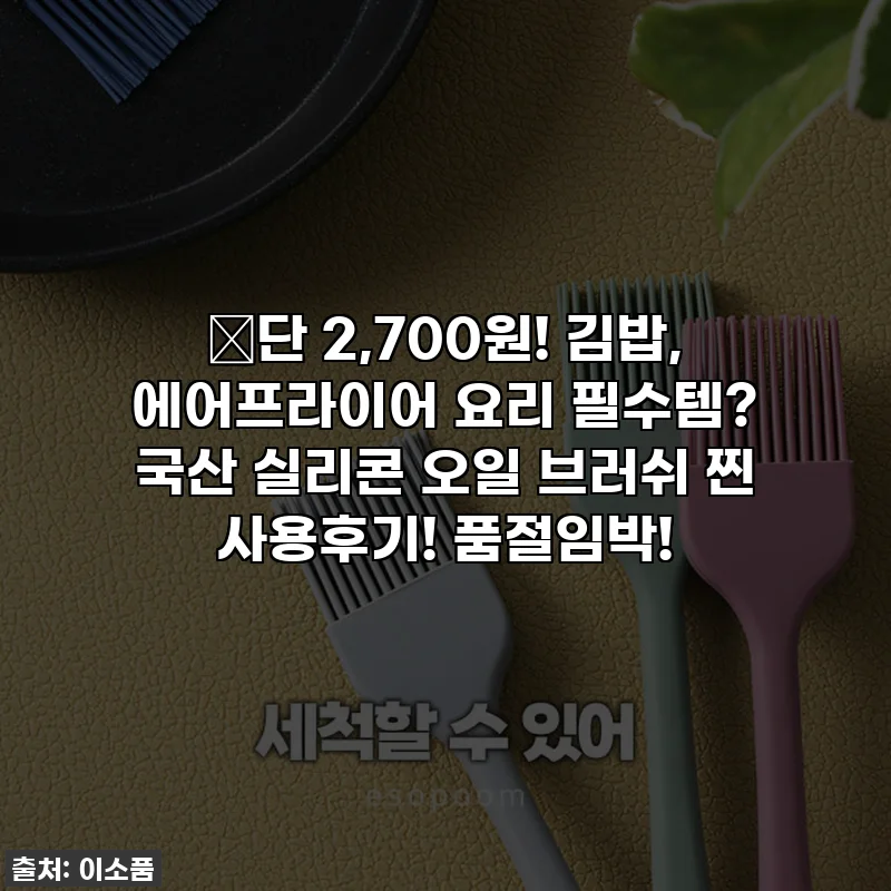 🔥단 2,700원! 김밥, 에어프라이어 요리 필수템? 국산 실리콘 오일 브러쉬 찐 사용후기! 품절임박!
