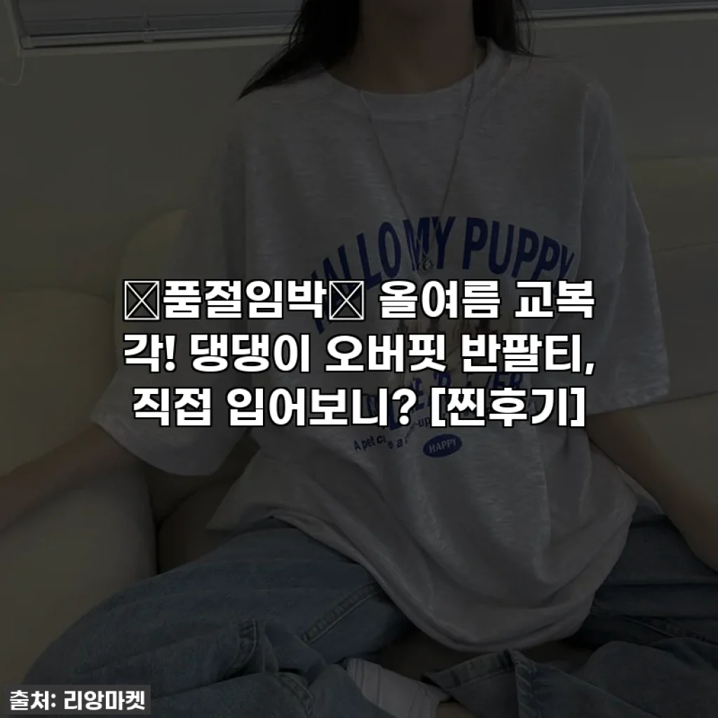 🔥품절임박🔥 올여름 교복 각! 댕댕이 오버핏 반팔티, 직접 입어보니? [찐후기]