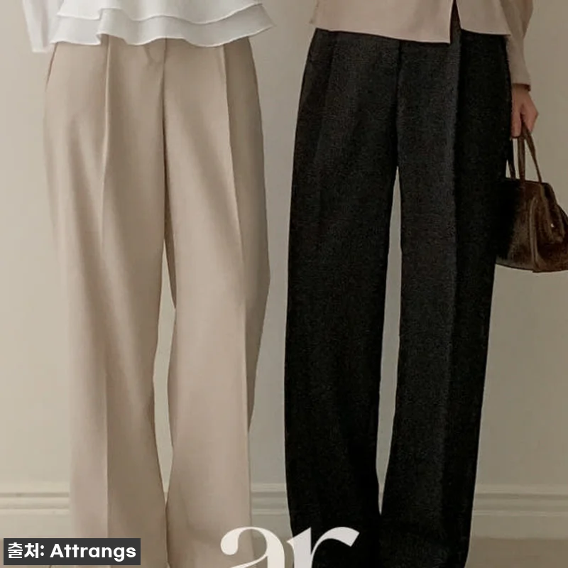 아누덴 하이웨스트 핀턱 와이드 슬랙스 관련 이미지 1