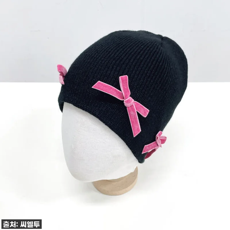 몽뷰르 리본 여성 겨울 니트 골지 숏 관련 이미지 1