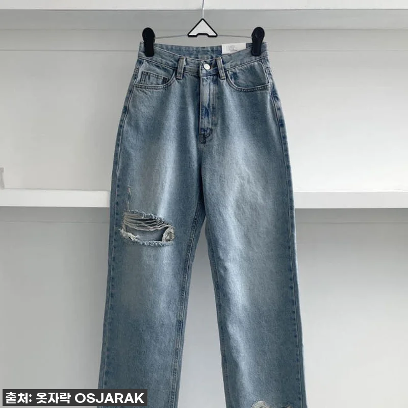 이슈템 등극! 👖여자 밑단 컷팅 찢청 관련 이미지 1