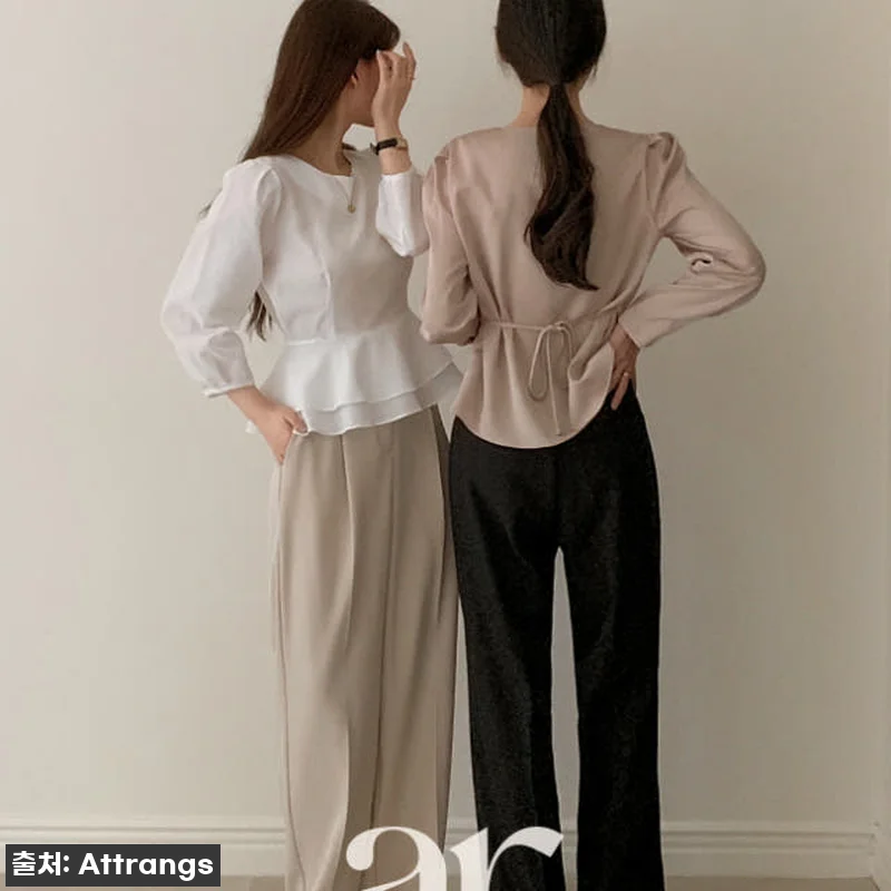 아누덴 하이웨스트 핀턱 와이드 슬랙스 관련 이미지 2