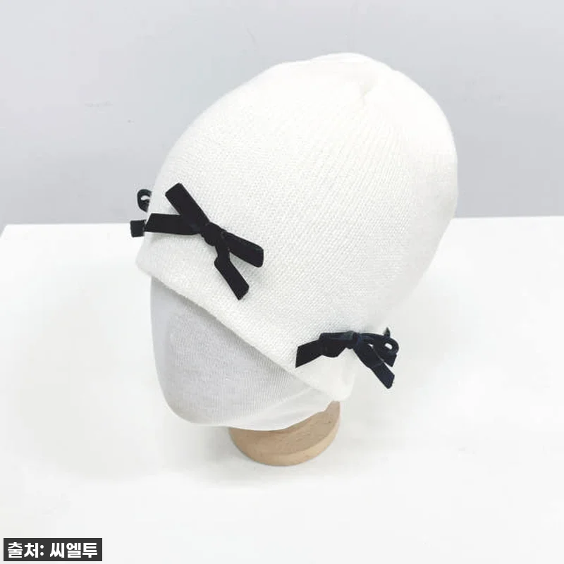 몽뷰르 리본 여성 겨울 니트 골지 숏 관련 이미지 2