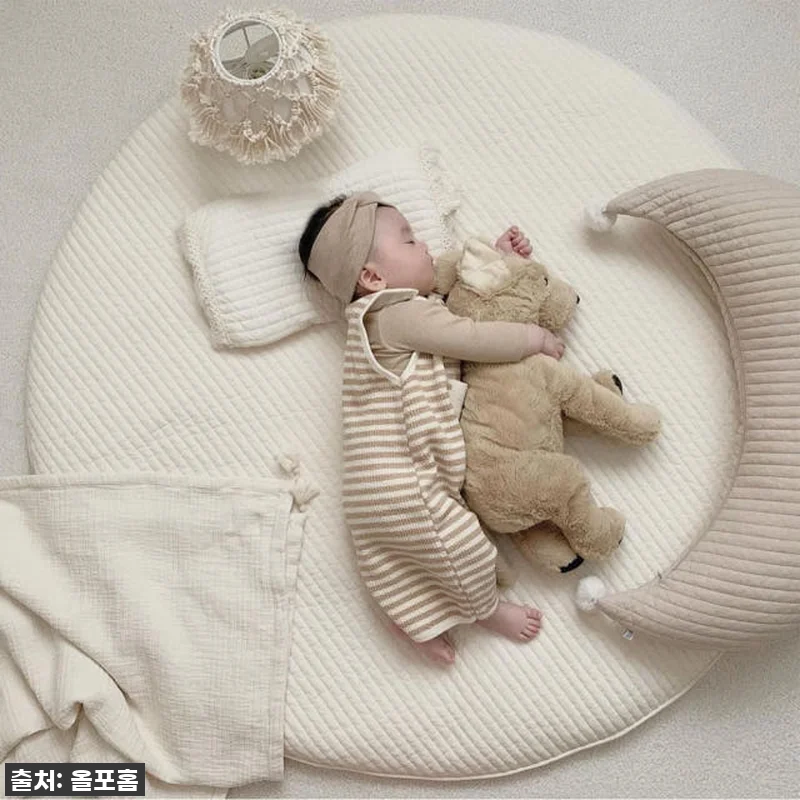 고밀도면 원형 러그 하트 누빔 놀이매트 커버만 아기 유아 무형광 신생아 운동장 10 고밀도면 원형 러그 하트 누빔 놀이매 관련 이미지 3