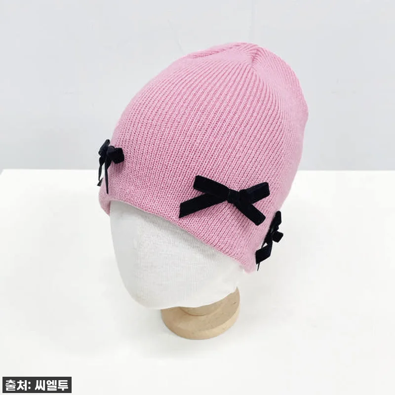 몽뷰르 리본 여성 겨울 니트 골지 숏 관련 이미지 3