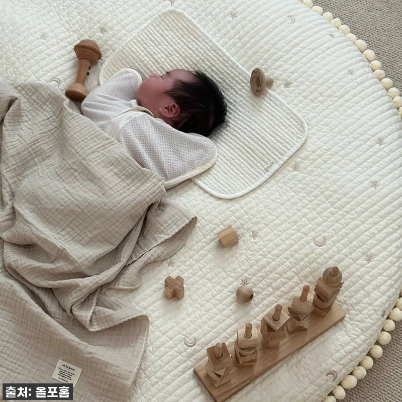 고밀도면 원형 러그 하트 누빔 놀이매트 커버만 아기 유아 무형광 신생아 운동장 11 고밀도면 원형 러그 하트 누빔 놀이매 관련 이미지 4