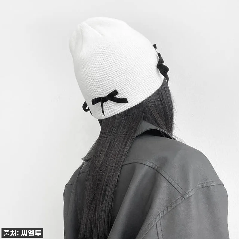 몽뷰르 리본 여성 겨울 니트 골지 숏 관련 이미지 4