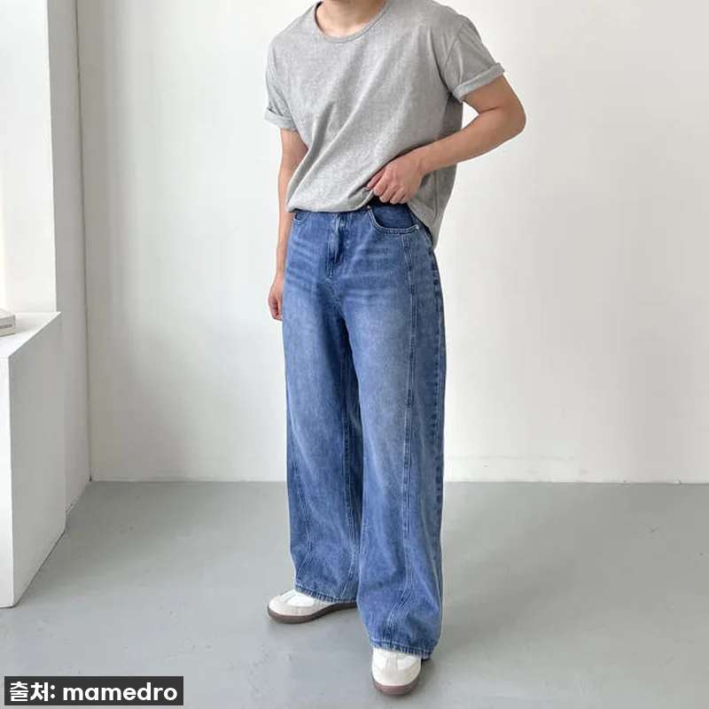 인생템 등극! 통청바지 남자와이드청바지 사선절개, 이 핏은 무조건 사야 해! ✨ 16 인생템 등극! 통청바지 남자와이드청바 관련 이미지 4