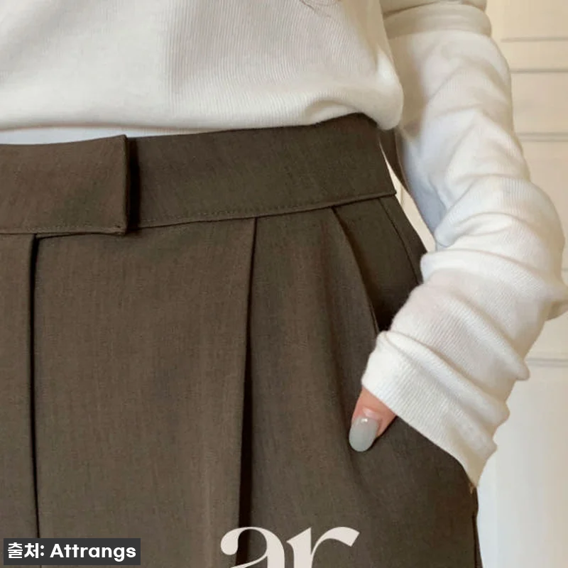 아누덴 하이웨스트 핀턱 와이드 슬랙스 관련 이미지 5