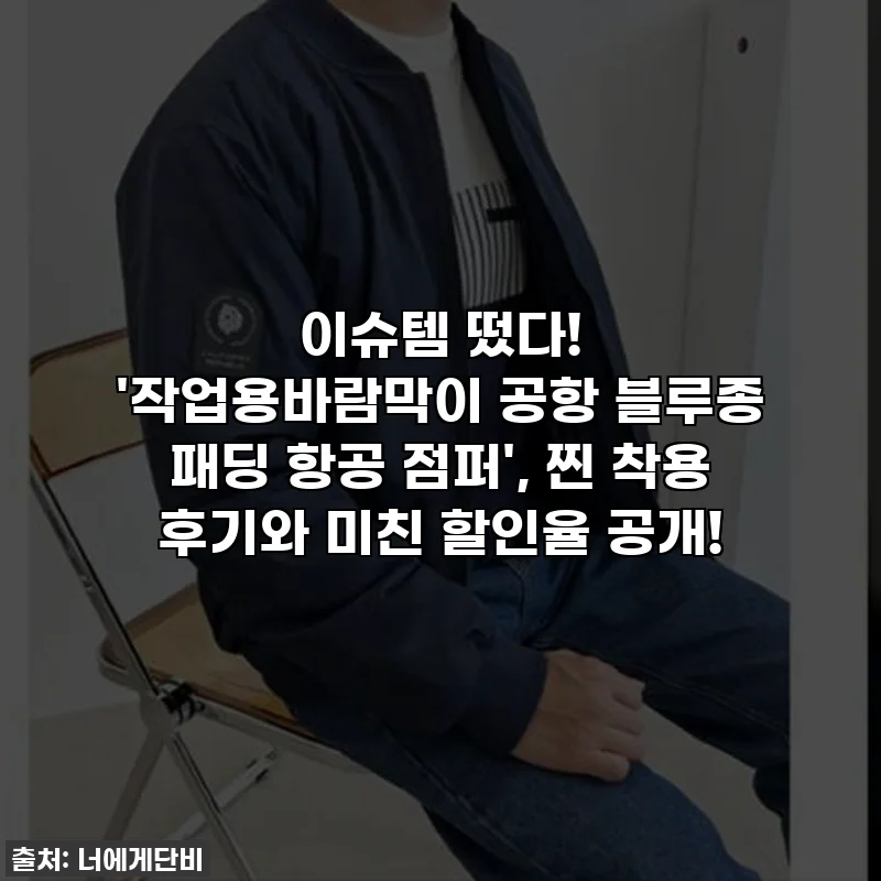 이슈템 떴다! '작업용바람막이 공항 블루종 패딩 항공 점퍼', 찐 착용 후기와 미친 할인율 공개!