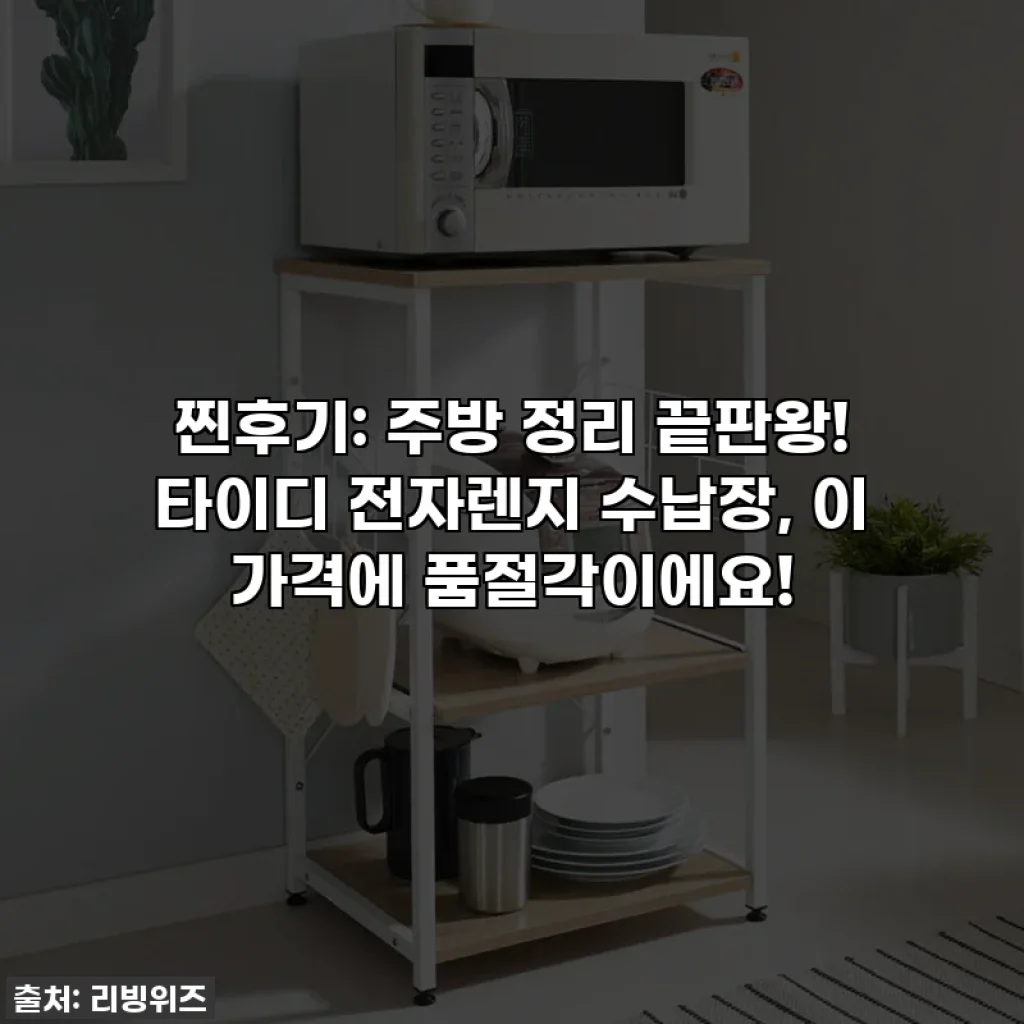 찐후기: 주방 정리 끝판왕! 타이디 전자렌지 수납장, 이 가격에 품절각이에요!