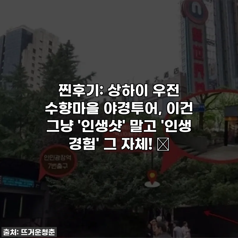 찐후기: 상하이 우전 수향마을 야경투어, 이건 그냥 '인생샷' 말고 '인생 경험' 그 자체! ✨