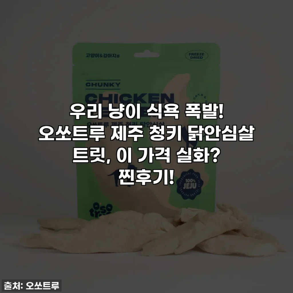 우리 냥이 식욕 폭발! 오쏘트루 제주 청키 닭안심살 트릿, 이 가격 실화? 찐후기!