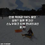 인생 역대급! 94% 할인 실화? 일본 롯코산 스노우파크 티켓 찐내돈내산 후기!