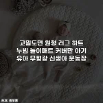 Home 54 고밀도면 원형 러그 하트 누빔 놀이매트 커버만 아기 유아 무형광 신생아 운동장