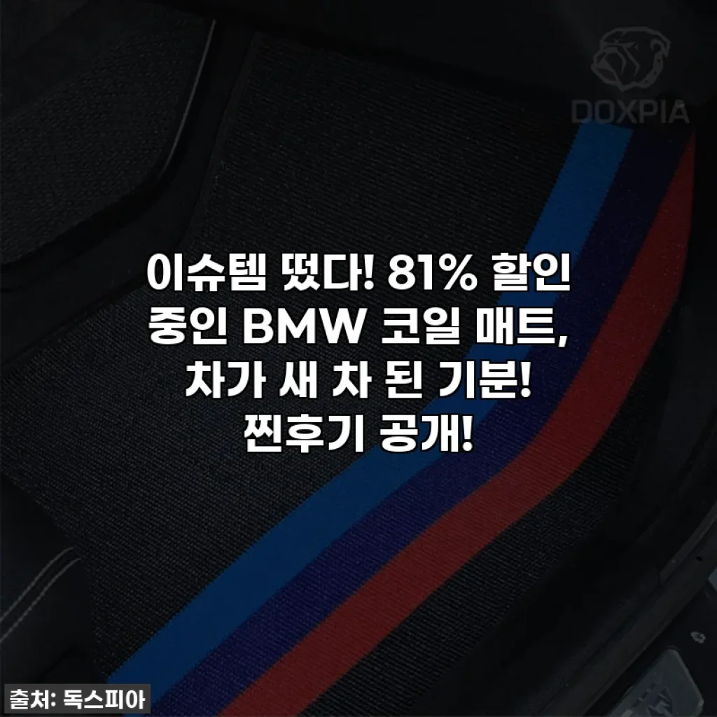 이슈템 떴다! 81% 할인 중인 BMW 코일 매트, 차가 새 차 된 기분! 찐후기 공개!