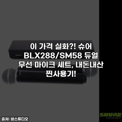 이 가격 실화?! 슈어 BLX288/SM58 듀얼 무선 마이크 세트, 내돈내산 찐사용기!