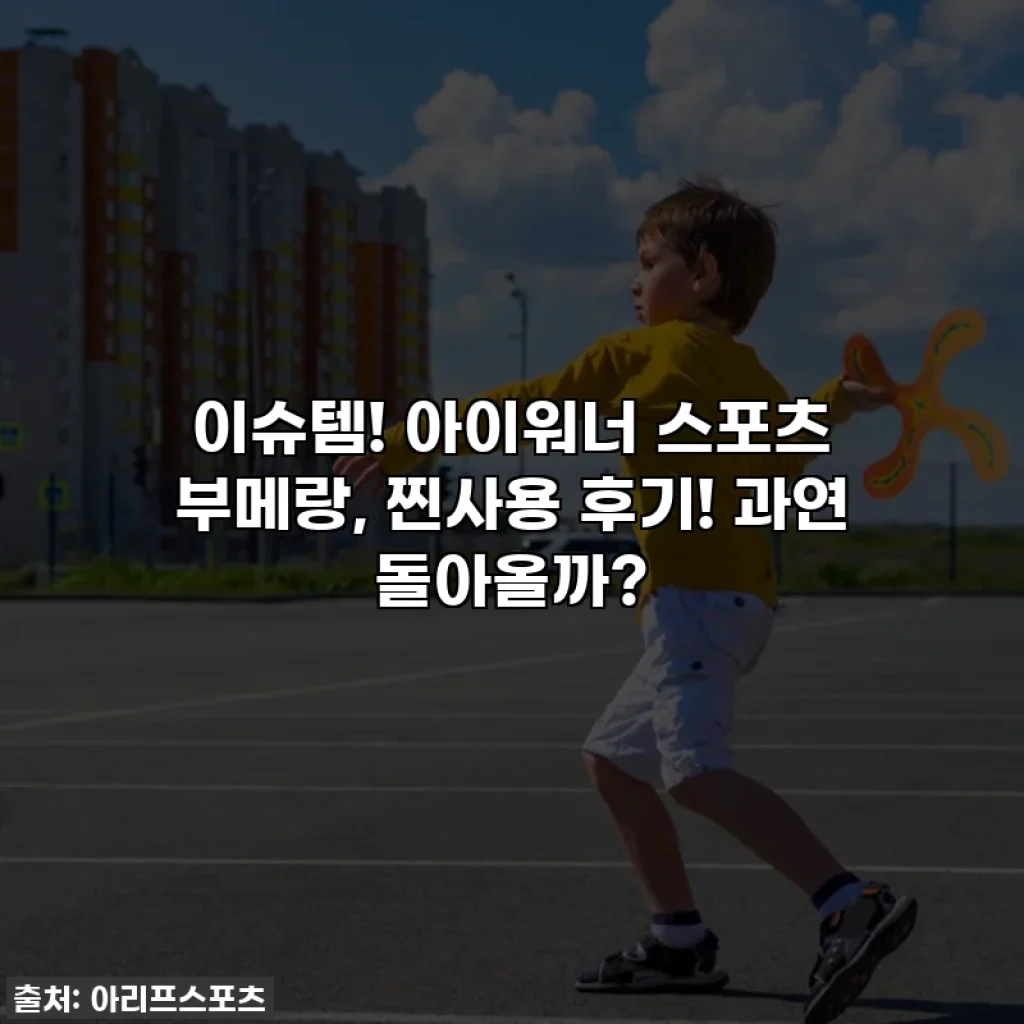 이슈템! 아이워너 스포츠 부메랑, 찐사용 후기! 과연 돌아올까?