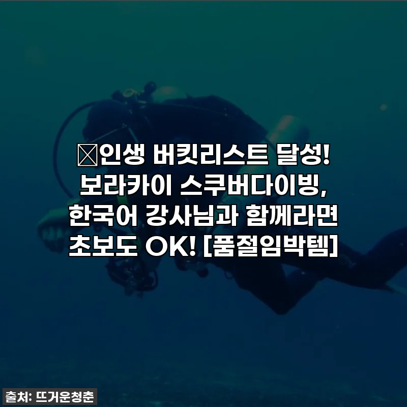 💖인생 버킷리스트 달성! 보라카이 스쿠버다이빙, 한국어 강사님과 함께라면 초보도 OK! [품절임박템]