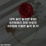 대박 할인 놓치면 후회! 8천원짜리 장미 브로치 3천원에 득템한 솔직 후기!