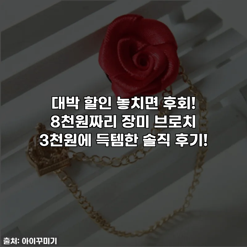 대박 할인 놓치면 후회! 8천원짜리 장미 브로치 3천원에 득템한 솔직 후기!