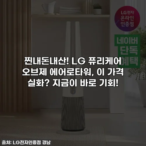 Home 36 찐내돈내산! LG 퓨리케어 오브제 에어로타워, 이 가격 실화? 지금이 바로 기회!