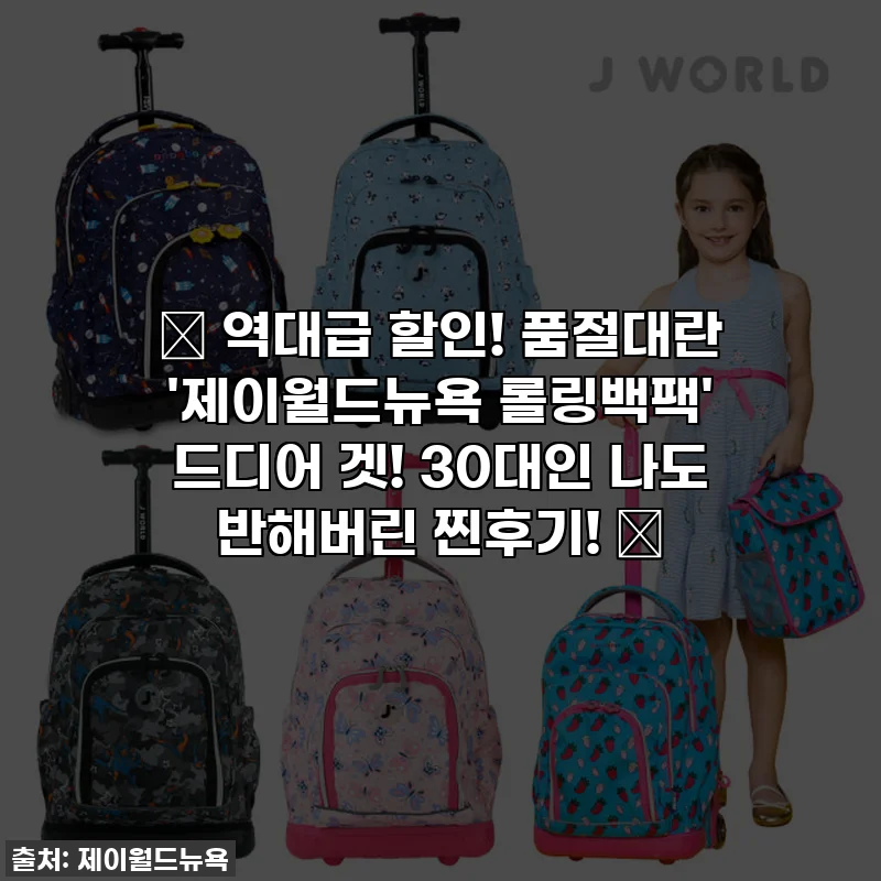 ✨ 역대급 할인! 품절대란 '제이월드뉴욕 롤링백팩' 드디어 겟! 30대인 나도 반해버린 찐후기! ✨