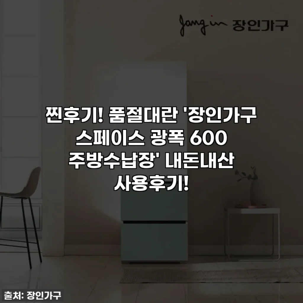 찐후기! 품절대란 '장인가구 스페이스 광폭 600 주방수납장' 내돈내산 사용후기!