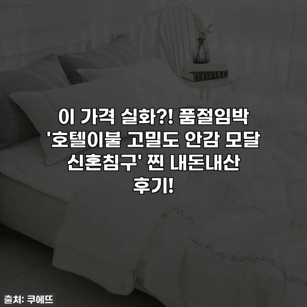 이 가격 실화?! 품절임박 '호텔이불 고밀도 안감 모달 신혼침구' 찐 내돈내산 후기!