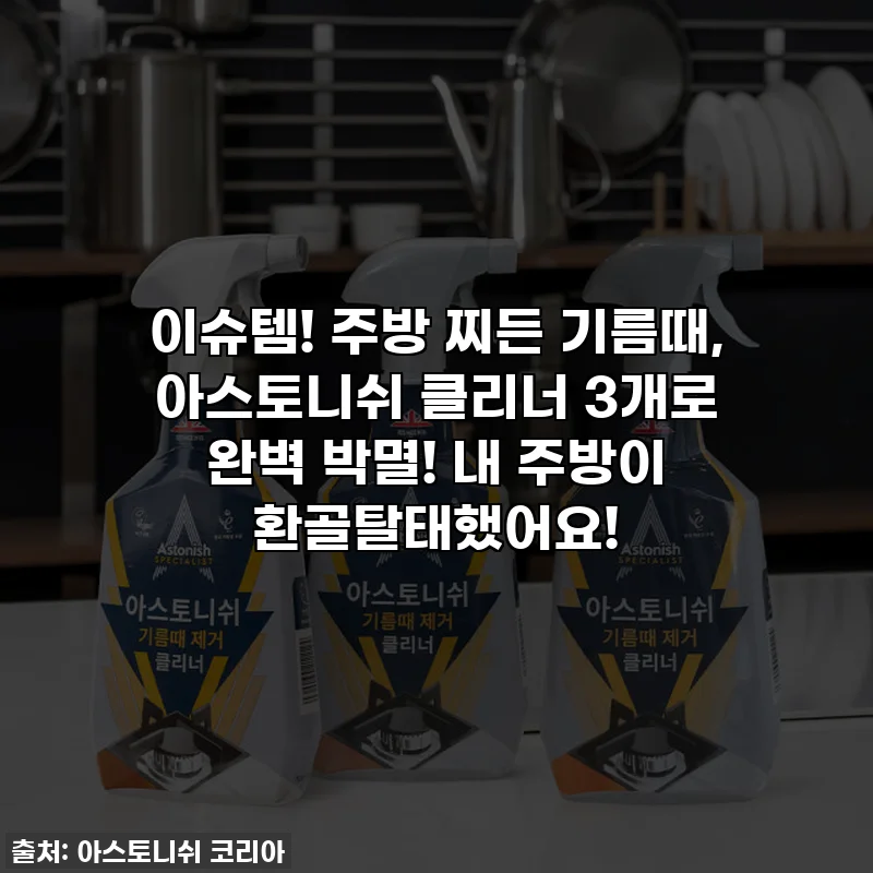 이슈템! 주방 찌든 기름때, 아스토니쉬 클리너 3개로 완벽 박멸! 내 주방이 환골탈태했어요!