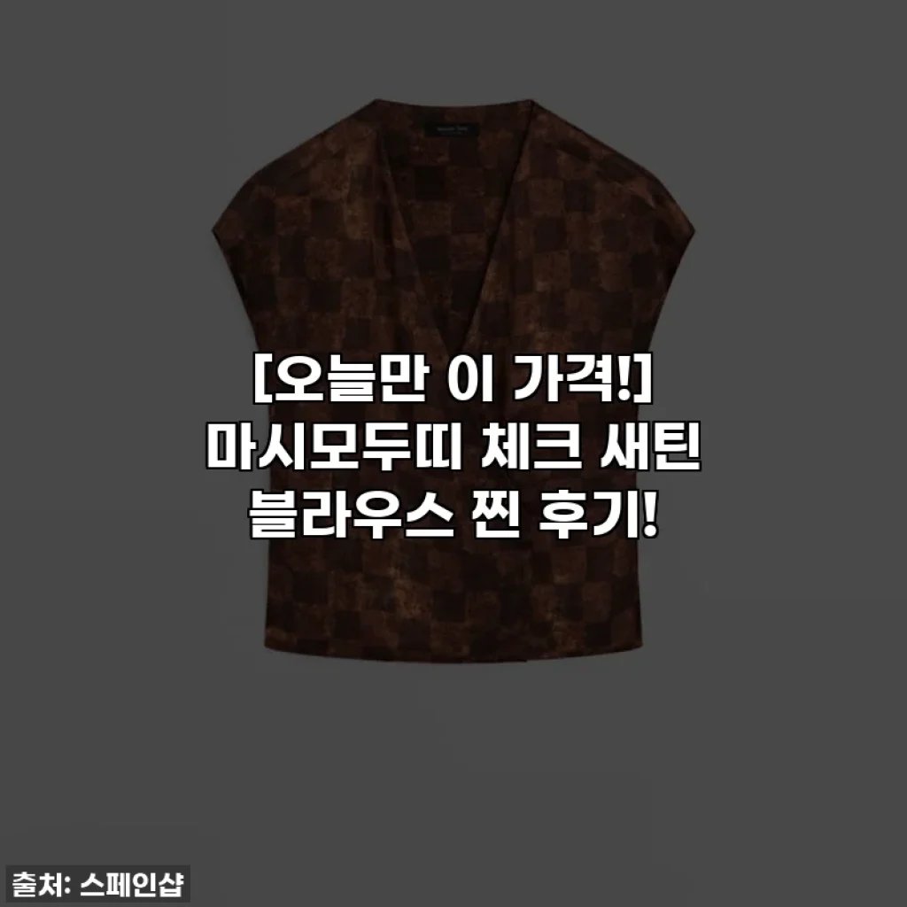 [오늘만 이 가격!] 마시모두띠 체크 새틴 블라우스 찐 후기!