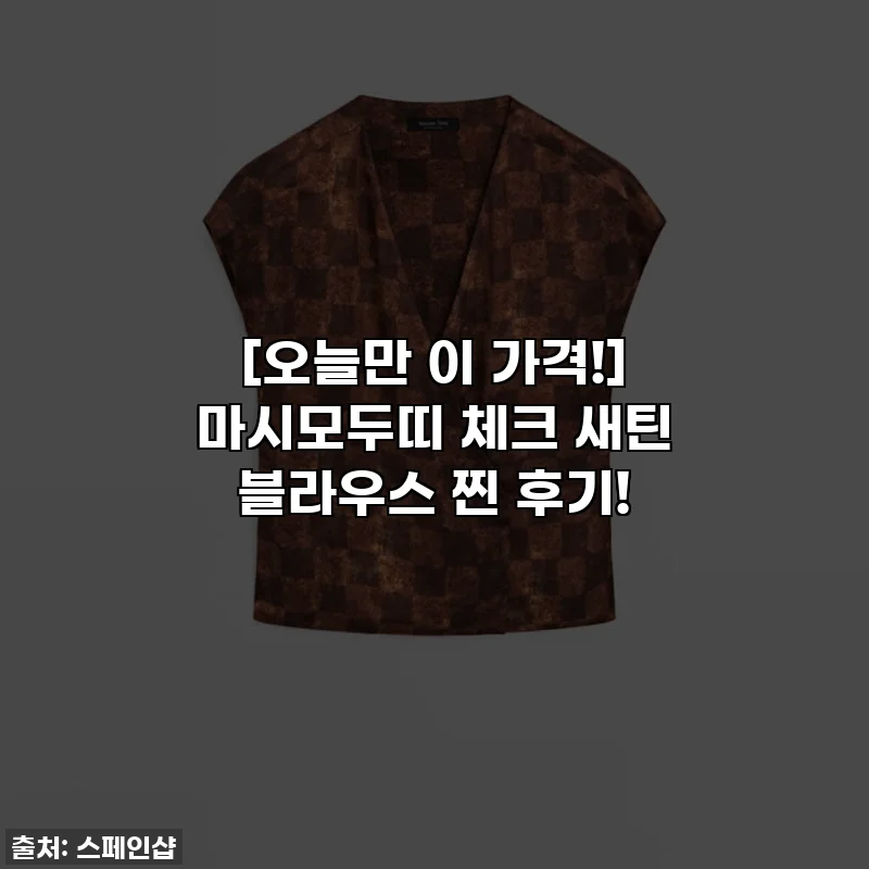 [오늘만 이 가격!] 마시모두띠 체크 새틴 블라우스 찐 후기!