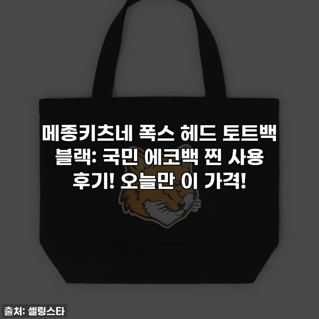 메종키츠네 폭스 헤드 토트백 블랙: 국민 에코백 찐 사용 후기! 오늘만 이 가격!