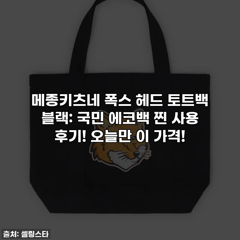 메종키츠네 폭스 헤드 토트백 블랙: 국민 에코백 찐 사용 후기! 오늘만 이 가격!
