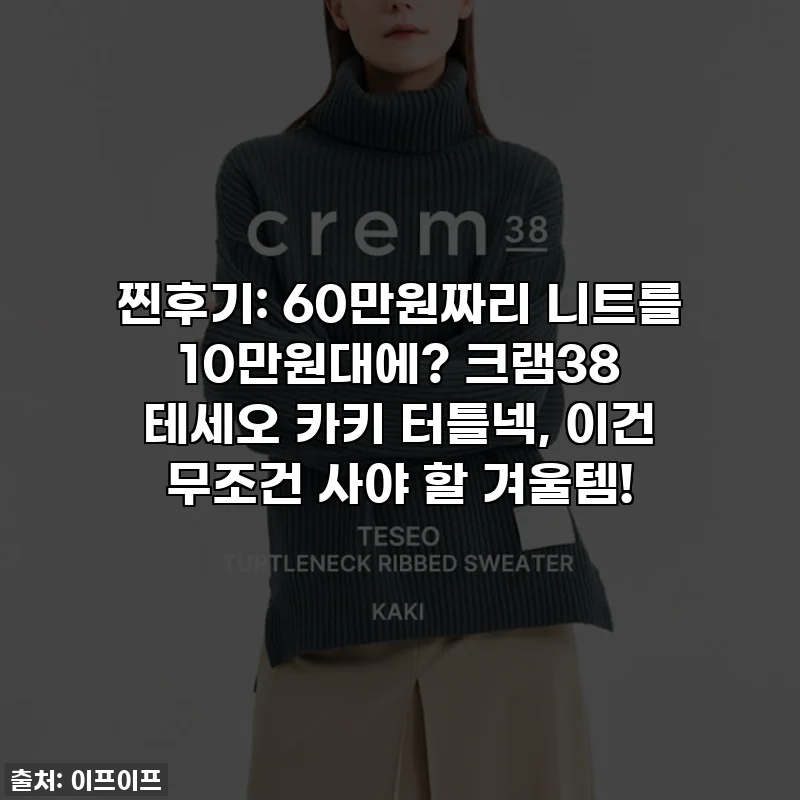찐후기: 60만원짜리 니트를 10만원대에? 크램38 테세오 카키 터틀넥, 이건 무조건 사야 할 겨울템!